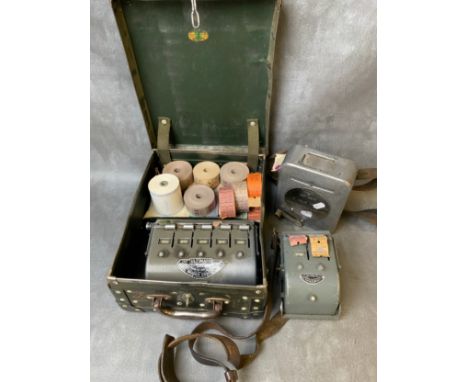 THE ULTIMATE FARE SYSTEM TICKET MACHINE, by The Bell Punch Company, together with numerous rolls of unused tickets, housed in