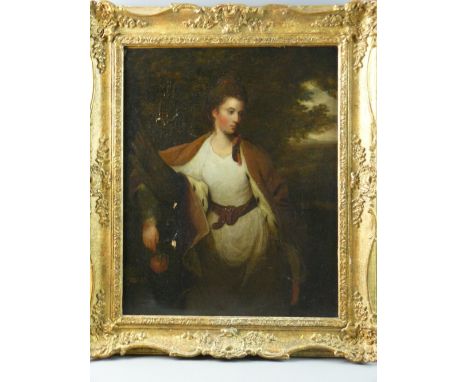 AFTER JOSHUA REYNOLDS oil on canvas - portrait in a landscape setting of 'Caroline', wife of the fifth Earl of Carlisle, Cast
