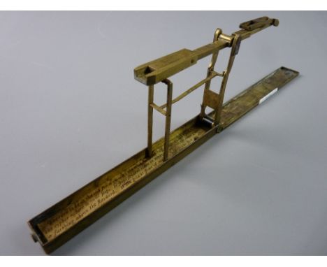 AN 18th CENTURY ALL BRASS GUINEA AND HALF GUINEA FOLDING SCALES made by H Bell, Lancashire