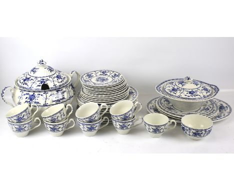 A Johnson Bros tea and dinner service in the 'Indies' pattern. Including a tureen, cups and saucers, plates, etc.