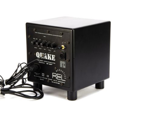 Rel Acoustics Subwoofer Bass Speaker, A 100w Quake Sub-Bass Speaker system with power and auxiliary leads - very good conditi