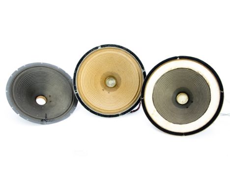 Vitavox Speakers, two vintage 12" Vitavox speakers, one in original box plus a cone for 12" speaker has repair, all untested