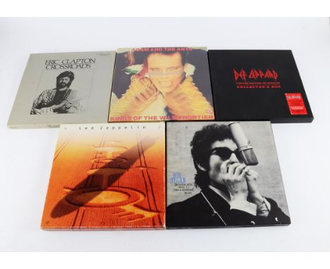 CD Box Sets, five Box Sets comprising Led Zeppelin - Same, Bob Dylan - The Bootleg Series 1 - 3, Eric Clapton - Crossroads, A