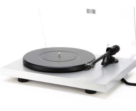 Pro-Ject Turntable, a Pro-ject Debut III turntable with Pro-ject arm and Ortofon cartridge - a few light scuffs to the cover 