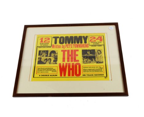 The Who Poster, Tommy (1969) - framed, glazed and mounted Track Records promotional poster for the ground-breaking rock-opera