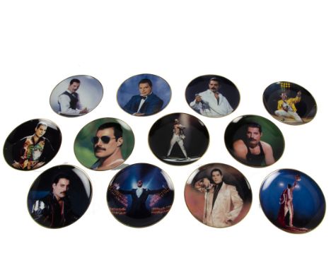 Freddie Mercury / Danbury Mint Plates, Complete set of Twelve UK Danbury Mint special edition 8" diameter commemorative fine 