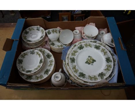 A Royal Worcester 'Mathon' pattern part tea and dinnerware service.&nbsp; 