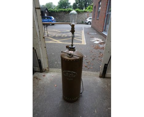 A novelty 'Holder Harriden Pneumatic Sprayer' brass floor lamp,&nbsp;height including fitting 80cm. 