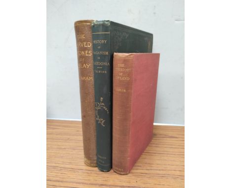 GRAHAM R. C.&nbsp;&nbsp;The Carved Stones of Islay. Illus. Quarto. Worn orig. qtr. morocco, much internal foxing. 1895; also 