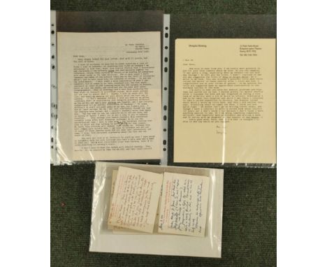 MAXWELL GAVIN.&nbsp;&nbsp;4 signed manuscript cards from Gavin Maxwell, Sandaig, early 1960's; also a signed fairly lengthy t