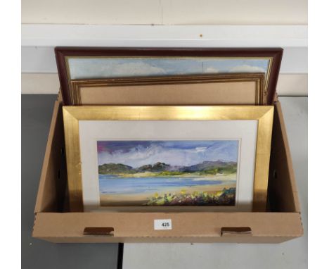 R. L. VALENTE. Isle of Skye. Signed, acrylic. 17cm x 32cm. Also various others including Skye. 