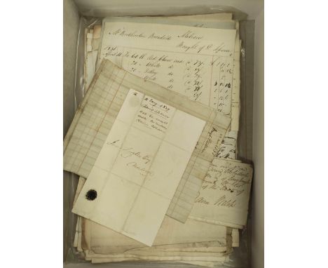 Ephemera.&nbsp;&nbsp;Borders interest. A box file of manuscript correspondence, accounts, etc., mainly of Borders family inte