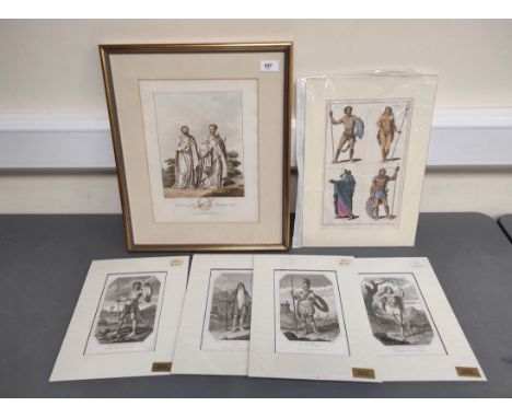 R. Havell.&nbsp;&nbsp;Costume of the Druidical Order. Hand coloured engraving, pub. 1815; also a bundle of others, prehistori