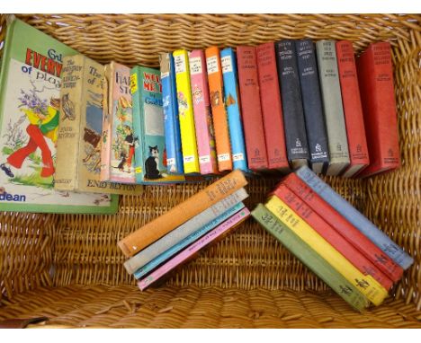 ENID BLYTON - FAMOUS FIVE &amp; SEVEN First Edition and other Enid Blyton titles in a wicker basket