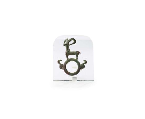  LURISTAN HARNESS RING NEAR EAST, C. 1000 - 800 B.C. cast bronze, the central ring surmounted by a fine depiction of a mouffl