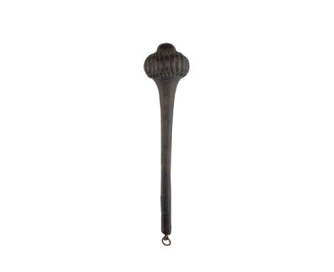  FIJIAN THROWING CLUB, ULA TAVATAVA FIJI, 19TH CENTURY carved wood, with an incised geometrical design throughout the entiret