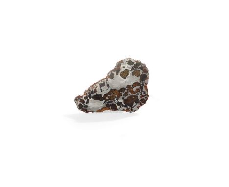 SEYMCHAN, SIBERIA, C. 4.5 BILLION YEARS B.P.the slice with olivine crystals suspended within the metal matrix and etchingProv