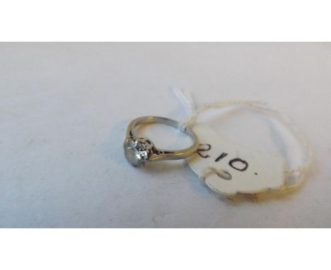 A good white gold mounted diamond solitaire ring approx size G        