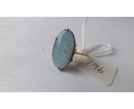 9ct opal doublet ring approx size K     