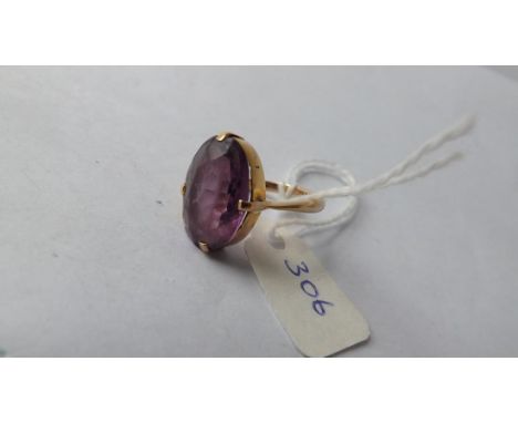 Gold mounted amethyst ring approx size N    