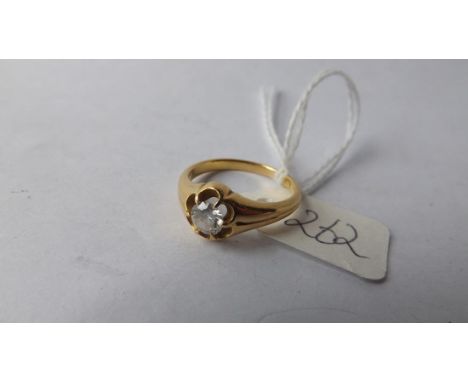 18ct gold single diamond set ring approx size N 4.5g inc  