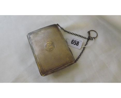 Combination card case/purse engine turned sides 4" wide B'ham 1926        