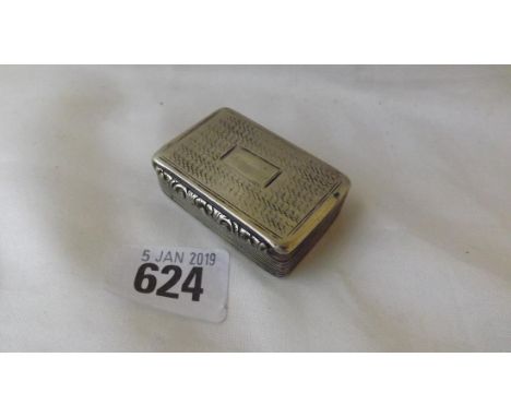 Georgian snuff box with foliate thumb piece 2" wide   Lon 40g        