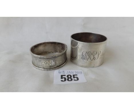 Heavy plain napkin ring, also another 80g     