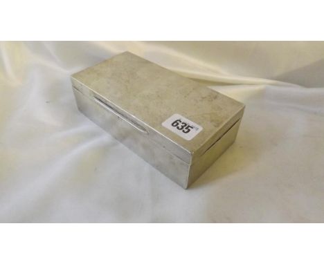 Large engine turned cigarette box with solid lid 7" wide 1938 by PB        