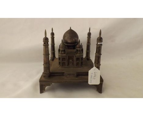 INDIAN WHITE METAL MODEL OF THE TAJ MAHAL 5.25 in wide 600gms     