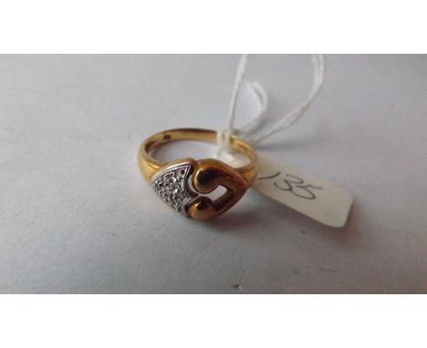 18ct gold and diamond ring approx size N  3.5g inc   