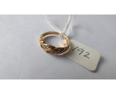 18ct diamond set ring approx size I     