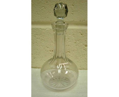 A Lancashire and Yorkshire Railway Company Dining Room Glass Vinegar or Dressing Bottle, swept fluted neck and bulbous base w