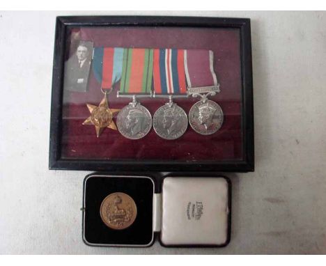 WW2 and later consisting of swing mounted WW2 medals awarded to Colour Sergeant Hubbert Kean, 39/45 Star, Defence Medal, War 