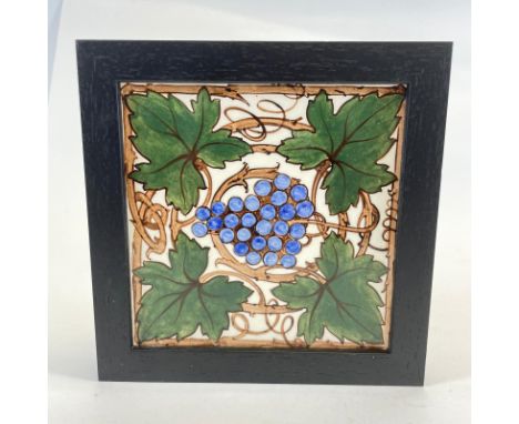 ***AWAY***
Sherwins Lock Back Tile, England. Painted vine leaves and grapes