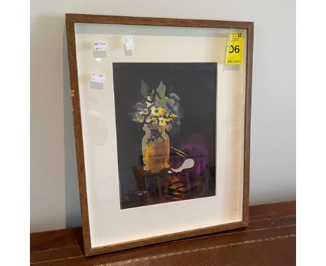 A Georges Braque "Flowers and Vase" lithograph 1955. Printed by Mourlot Freres of Paris. Frame measures approximately 52cm hi