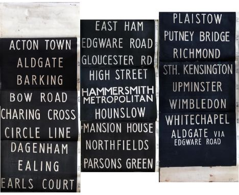 1959 London Underground District Line R-Stock DESTINATION BLIND. Dated 18.8.59, this is a complete blind, manufactured in bus