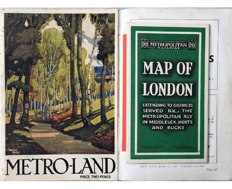 1932 edition of "Metro-Land" GUIDEBOOK issued by the Metropolitan Railway. 146pp booklet with cover illustration by Michael R