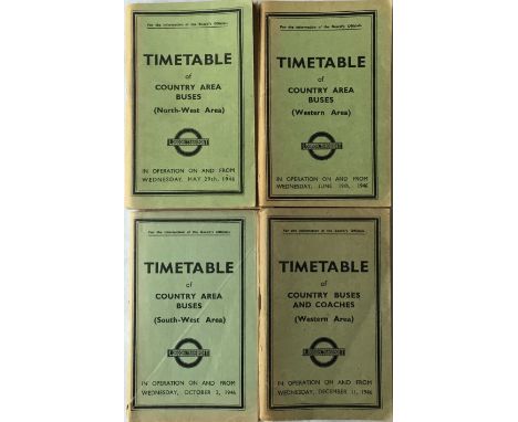 Selection of 1946 London Transport OFFICIALS' TIMETABLE BOOKLETS for Country Area Buses comprising North-West from May 29th (