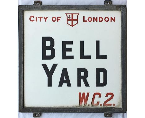 A City of London STREET SIGN from Bell Yard, WC2, a small thoroughfare off the Strand alongside the Royal Courts of Justice i