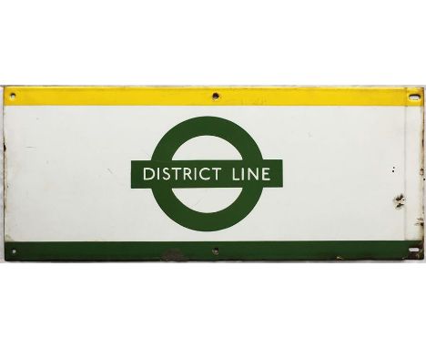 London Underground District Line 1950s/60s ENAMEL FRIEZE PLATE from a station shared with the southern section of the Circle 
