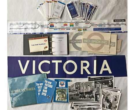 Quantity of London Underground EPHEMERA including Victoria Line opening PHOTOGRAPHS, BOOKLET, LEAFLETS, DVD etc plus 1990s/20