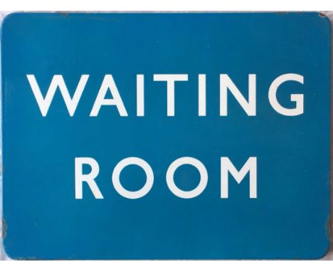 British Railways (Scottish Region) ENAMEL SIGN 'WAITING ROOM'. A fully-flanged sign measuring 24" x 18" (61cm x 46cm) general