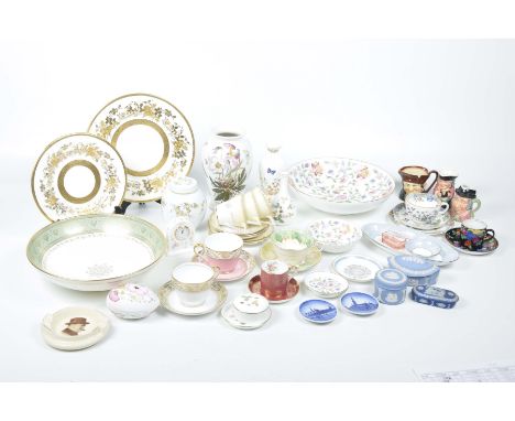 A collection of pottery and porcelainTo include samples by Aynsley, Minton, Wedgwood Jasperware, Royal Standard three piece t