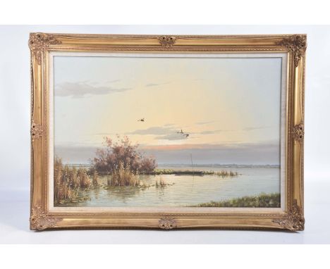 G.V.D. Velde (20th Century) "Evening Light"Oil on canvas, signed, 50x75cms, framed With a copy of the original invoice for £3
