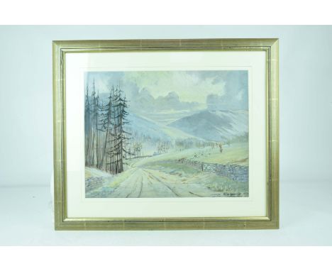 I Lloyd Evans (Welsh School, 20th Century) - mountainous hunting scene Scene in pastel depicting fox being chased by hunt, si