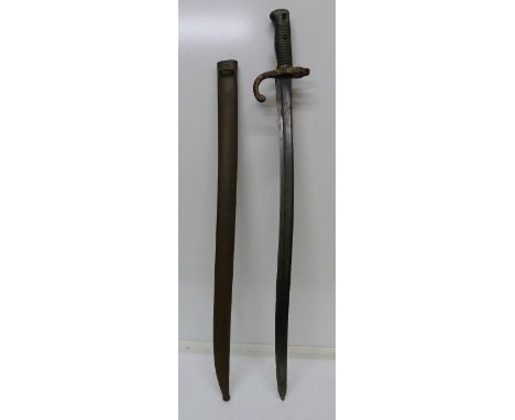 A French bayonet and scabbard