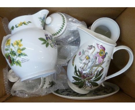 A collection of Portmeirion vases, jugs, etc., and a Royal Worcester Herbs jug, second
