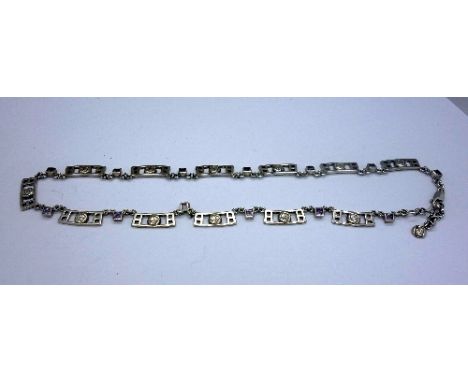 A silver and amethyst Charles Rennie Macintosh necklace