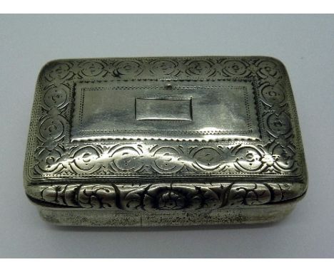 A George IV silver snuff box, Birmingham 1824, by Joseph Willmore